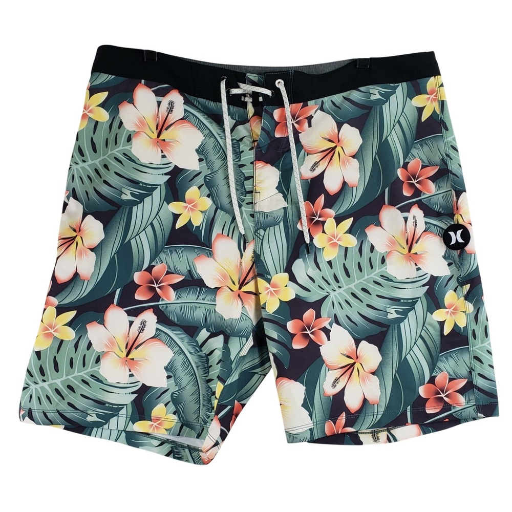 Hurley Phantom Board Shorts Mens 36 Multicolor Tropical Floral Surf Beach
